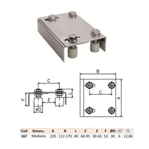 caja poleas guia regulable puerta corredera